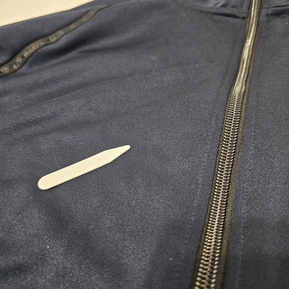 HUGO Boss Navy Zip Track Jacket Mens Medium Minimalist Designer Athleisure - Picture 8 of 9